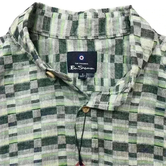 NWT Ben Sherman Linen Blend Short Sleeve Button Down Shirt, Size S - Picture 3 of 6